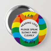 Regenboog LGBT+ Ally Geometric Hard Haring Ronde Button 4,0 Cm (Voorkant /achterkant)