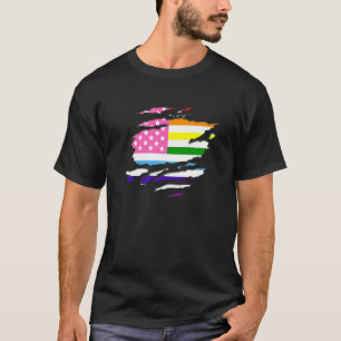 Regenboog LGBTQ Amerikaanse vlag 4 juli Patriottis T-shirt