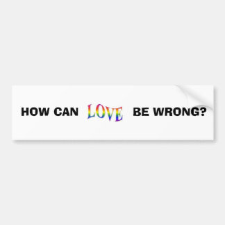 REGENBOOG LIEFDE, HOE KAN DAT VERKEERD ZIJN? BUMPERSTICKER