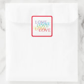 REGENBOOG LIEFDE Kleine Vierkante Stickers / Rood (Tas)