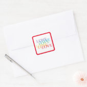 REGENBOOG LIEFDE Kleine Vierkante Stickers / Rood (Envelop)