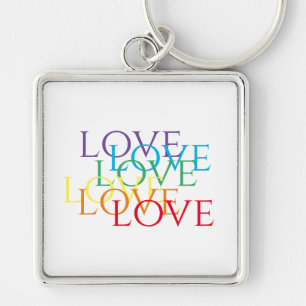REGENBOOG LIEFDE Premium Vierkante Sleutelhanger