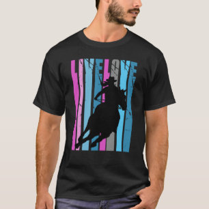 Regenboog Liefde Rodeo Vat Racing Race Racer Vrouw T-shirt
