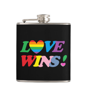 Regenboog Liefde Wint Hart Fles LGBT Heupfles