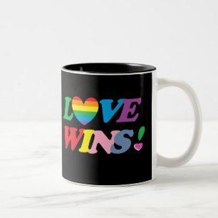 Regenboog Liefde Wint Hart LGBT Tweekleurige Koffiemok