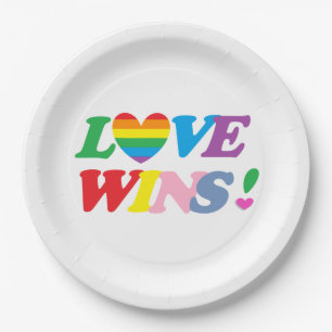 Regenboog Liefde Wint Papieren Bord LGBT
