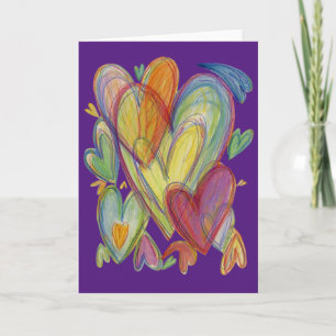 Regenboog Liefdes Harten Custom Kunst Wenskaart Feestdagen Kaart