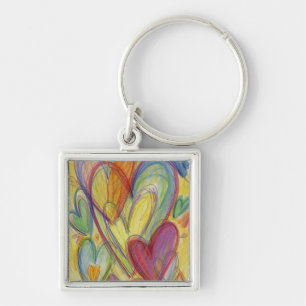 Regenboog Liefdes Harten Kunst Inspirerende Sleute Sleutelhanger
