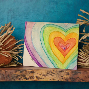 Regenboog Liefdes Harten Kunstprint Plaques Fotoplaat