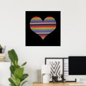 Regenboog Lint Kabel Hart Muur Poster (Thuiskantoor)