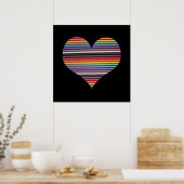 Regenboog Lint Kabel Hart Muur Poster (Keuken)
