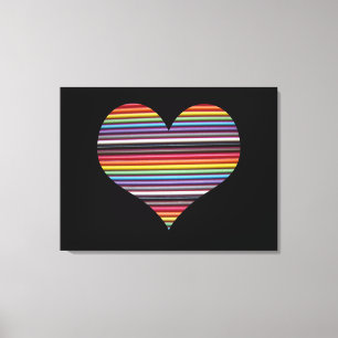 Regenboog Lintkabel Hart Omwikkelde Canvas Print