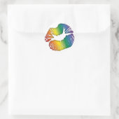 Regenboog Lippen 3 Ronde Sticker (Tas)
