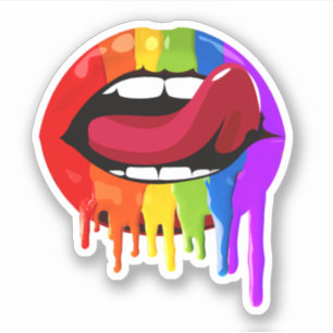 REGENBOOG LIPPEN STICKER