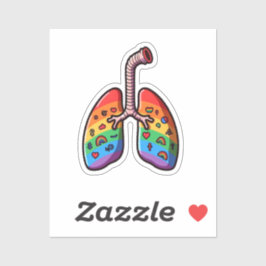 Regenboog longen sticker