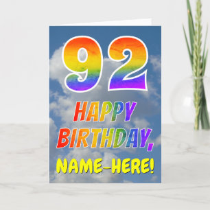 Regenboog Look "92" & "HAPPY BIRTHDAY", Wolken, Lu Kaart