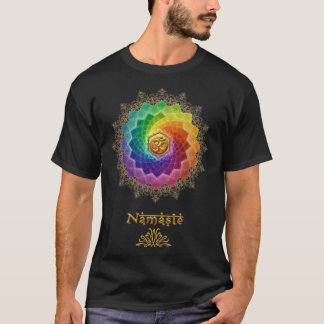 Regenboog Lotus Om Namaste meisje T-shirt