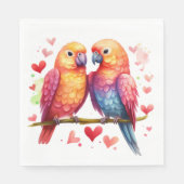 Regenboog Lovebirds Servet (Voorkant)
