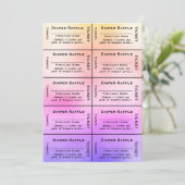 Regenboog Luier Raffle Tickets Kaart (Staand voorkant)