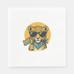Regenboog Luipaard Pride Vlag Vintage Vector Desig Servet