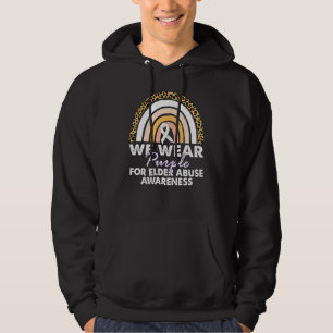 Regenboog Luipaard We Dragen Paars Wereld Ouderenm Hoodie