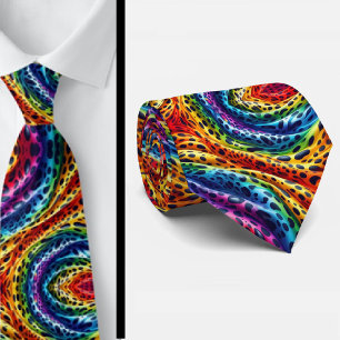 Regenboog Luipaardprint Halseband Stropdas
