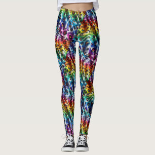 Regenboog Luipaardprint Leggings Krachtige Kleur