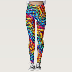 Regenboog Luipaardprint Leggings Krachtige Kleur