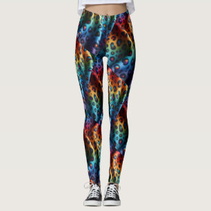 Regenboog Luipaardprint Leggings Krachtige Kleur