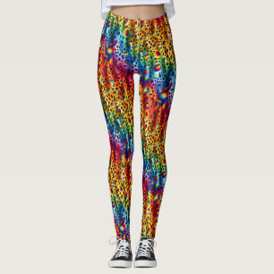 Regenboog Luipaardprint Leggings Krachtige Kleur