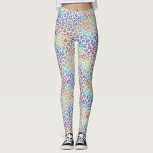 Regenboog Luipaardprint Leggings Krachtige Kleur
