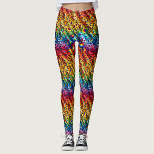 Regenboog Luipaardprint Leggings Krachtige Kleur