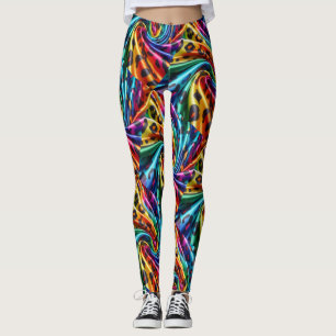 Regenboog Luipaardprint Leggings Psychedelisch