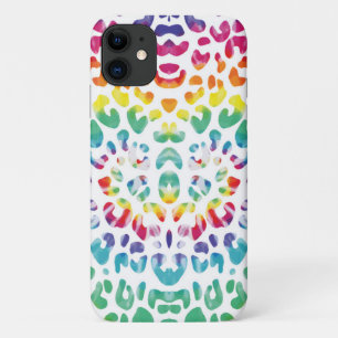 Regenboog luipaardvlekken iPhone 11 hoesje