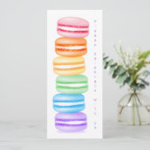 Regenboog macarons meisjes verjaardag viering aankondiging (Staand voorkant)