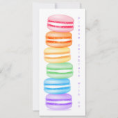 Regenboog macarons meisjes verjaardag viering aankondiging (Voorkant)