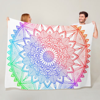 Regenboog Mandala Fleece Deken
