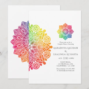 Regenboog Mandala Indiase Koppels Douche Kaart