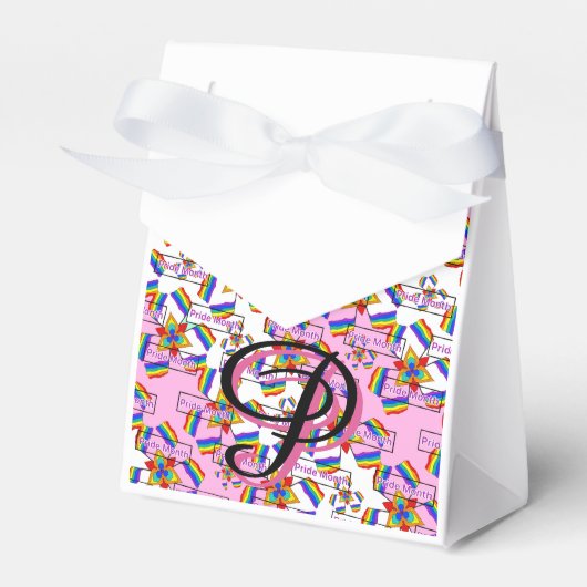 Regenboog Mandala Pride Monogram - Levendig Geomet Bedankdoosjes (Voorkant Zijde)