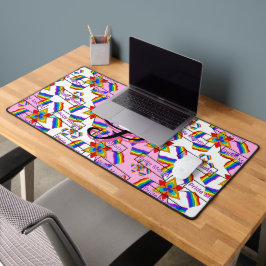 Regenboog Mandala Pride Monogram - Levendig Geomet Bureaumat