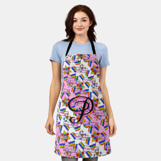 Regenboog Mandala Pride Monogram - Levendig Geomet Schort