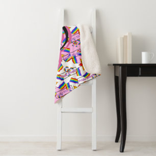 Regenboog Mandala Pride Monogram - Levendig Geomet Sherpa Deken