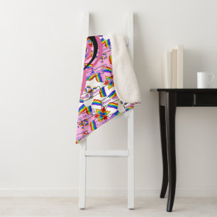 Regenboog Mandala Pride Monogram - Levendig Geomet Sherpa Deken