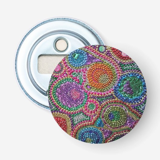 Regenboog Mardi Gras knop flesopener Button Flesopener (Voorkant)