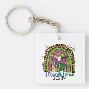 Regenboog Mardi Gras Sleutelhanger
