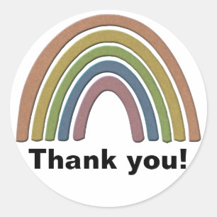 Regenboog met bijtende papiertextuur ronde sticker