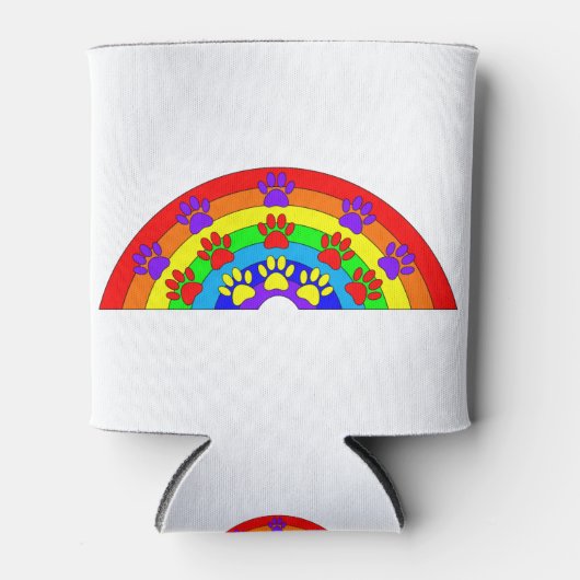 Regenboog met dogverf blikjeskoeler (Voorkant)