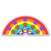 Regenboog met dogverf sticker (Voorkant)