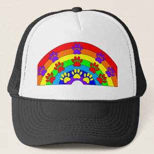 Regenboog met dogverf trucker pet