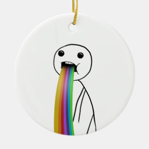 Regenboog met meme keramisch ornament